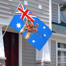 1pc Customized Australia Flag - Add Your Own Image And Text - Face Cutout - Suitable For Birthday, Wedding, Halloween, Christmas, Party, Father's Day, Mother's Day, Valentine's Day, Easter, Home Decor, Anniversary, Graduation, Housewarming, Birthday, Sofa, Bed, Car, Tea Room, Bedroom, Living Room, Indoor Home, Outdoor Flag - Can Also Be Used For Custom Tapestry, Garden Flag, Custom Flag - Australian Flag - View 9