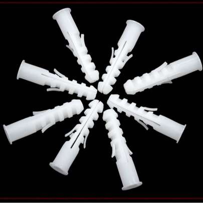 100pcs/Pack Plastic Expansion Tube 6*30 8*40 Expansion Screws Hardware Accessories Expansion Plug Rivet Nail Rubber Stopper