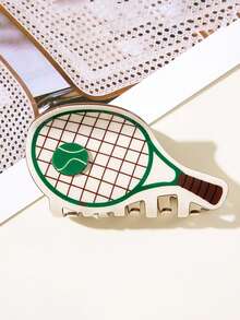 1pc Fashion Minimalist Campus Sports Series Acrylic Tennis Racket Hair Clip, Cute Ping Pong Paddle Hair Clip, Suitable As Back To School Gift, Daily Wear Hair Accessories Women Claw Clip Autumn Accessories Football Accessories Women - Multicolor - View 10