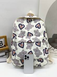 1pc Women's Classic Backpack, Large Capacity, Fashion Solid Color, Suitable For School, Commuting, Multi-Pocket