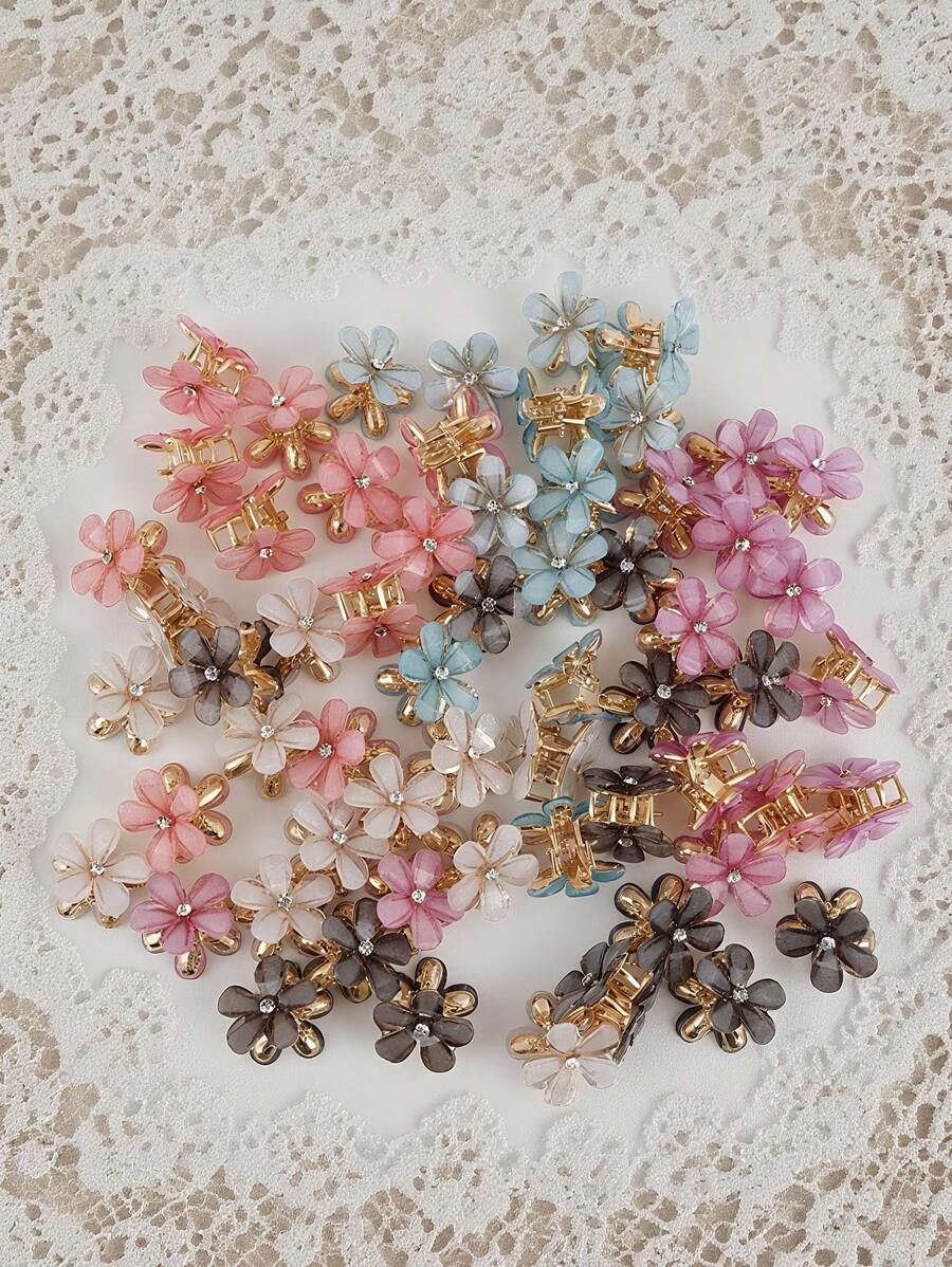 8 件/12 件/套什锦金属水晶花发夹适合日常旅行、聚会、海滩派对以及夏季、秋季和返校季节佩戴假日必备