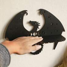 1 Stück Gotischer Stil Holz Drachen Wandregal für Kristalle, Heim Schlafzimmer Deko Ornament Aufbewahrung Wandregal
