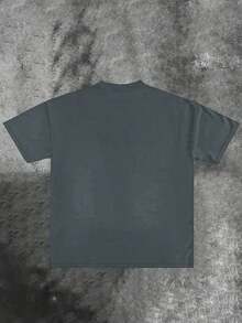 Shadow Graphic T Shirts For Men, 100 Percent Cotton Oversized T Shirt, Dark Aesthetic Punk Camisetas Para Hombre - 灰色 - 查看 3