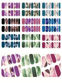 1pc No-Bake Marble Pattern Glitter Nail Stickers, Waterproof Peel-Off Nail Art Stickers, Full Nail Wrap, Women's Nail Art, Self-Adhesive Nail Stickers, Minimalist & Fashionable, Easy To Use, Suitable For Holiday Decoration, Party Decoration, Stage Decoration, Daily Decoration, Holiday Gifts, Birthday Gifts, A Perfect Gift For Loved Ones