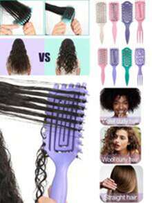 فرشاة تجعيد 1 قطعة | فرشاة تجعيد احترافية 2025 للحصول على تجعيدات وأمواج وحلقات مثالية - مضادة للتقصف، انزلاق سلس، نتائج تصفيف شعر بجودة صالون للشعر المجعد، ضروريات المنزل