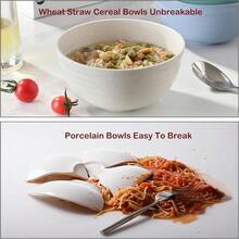 8PCS Cereal Bowl, Ohola Unbreakable Wheat Straw Cereal Bowls, Microwave & Dishwasher Safe Kitchen Bowls For Cereal, Snack, Soup, Salad And Rice, MultiColors, 26oz (Ser Of 8) - 預設 - 查看 3