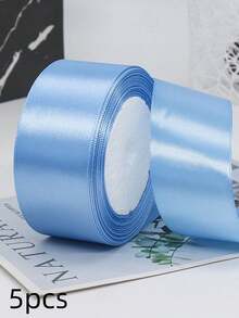 5 卷 4 厘米手工玫瑰缎带，婚礼椅装饰，礼盒包装，花卉丝带，彩虹色，毕业派对，单身派对，蝴蝶结制作 - 彩色 - 查看 9