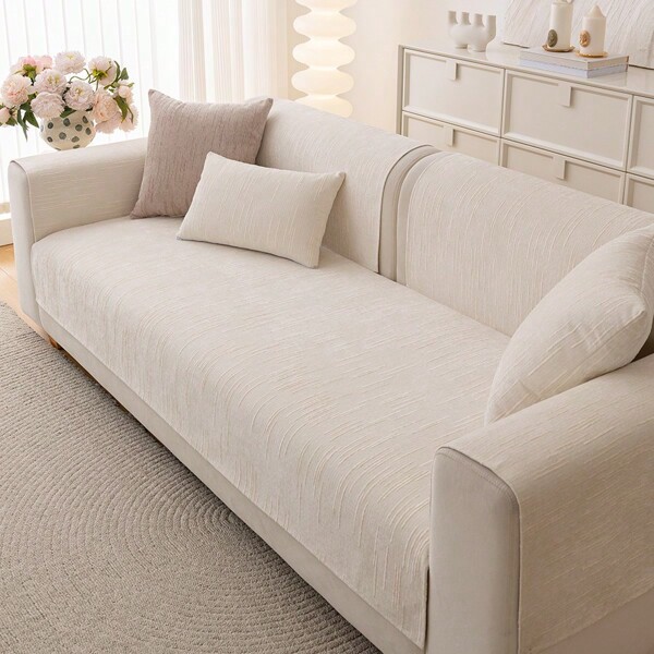 1pc Four Seasons Universal Simple Sofa Mat Anti Slip Light Luxury, Anti Pet Scratch Sofa Protection Mat, Pet Friend Sofa Cover Sofa Mat, Bedroom Office Living Room Furniture Protection Cover Home Decoration (Pillowcases, Backrests, And Gloves Need To Be Purchased Separately)