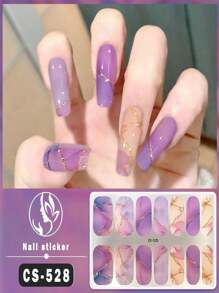 1pc No-Bake Marble Pattern Glitter Nail Stickers, Waterproof Peel-Off Nail Art Stickers, Full Nail Wrap, Women's Nail Art, Self-Adhesive Nail Stickers, Minimalist & Fashionable, Easy To Use, Suitable For Holiday Decoration, Party Decoration, Stage Decoration, Daily Decoration, Holiday Gifts, Birthday Gifts, A Perfect Gift For Loved Ones