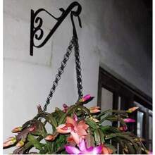 Gancho de Parede Para Plantas Suporte Mão Francesa Ferro Rústico Preto Jardim Varanda ideal Jardim Pendurar Plantas Flores Samambaia Vasos Parede 16 cm de Altura por 25 cm de Comprimento - Preto - Visão 2