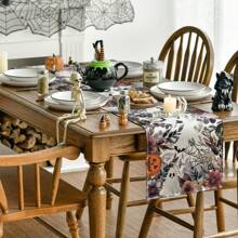 1/25pcs Halloween Ghost & Pumpkin Theme Table Flags, Kitchen Dining Table Decor, Fun Holiday Indoor Outdoor Home Decoration Party Supplies, Thanksgiving Party Favors, Holiday Gifts, Room Decor, Tabletop Decorations