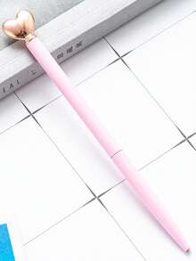 1/3/6 支金色心形圆珠笔，黑色墨水 - 可爱创意精致书写工具，适用于学校用品、婚礼签名和礼品包装 - 玫瑰金 - 查看 2