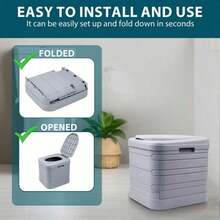 24L PORTABLE FOLDING CAMPING TOILET COMPACT POTTY LOO CARAVAN PICNIC FISHING - Default - View 8