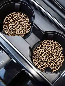 4pcs Car Cup Coaster,Leopard Pattern,Universal Non-Slip Cup Holders Embedded In Ornaments Coaster, Car Interior Accessories(Including Several Colors) - Multicolor - View 9