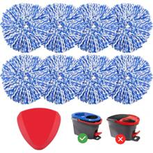 4 Pack RinseClean Spin Mop Replacement Head Spin Mop Refills Compatible With O Ceda RinseClean Dual System, Microfiber Mop Easy Cleaning Floor Head Mo-P For Floor Cleaning RinseClean 2 Tank System