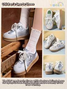 Kids Shoes, Boys Shoes, Girls Shoes, Fashionable Multi-Function Hook And Loop Shoes, Comfortable & Breathable, Soft Multi-Function, Suitable For Outdoor Activities, Back To School Season, Christmas, Picnics And Travels In All Seasons, Also An Ideal Choice For Children To Wear In Winter, Perfect For Casual Children Sports Shoes - Silver - View 5