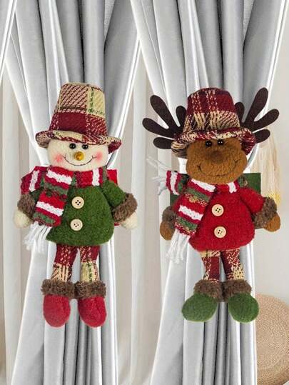 Decoración navideña Nuevas hebillas para cortinas Muñeco de nieve y reno para ancianos Decoración del hogar Escaparate Centro comercial Decoración de hotel Decoración navideña Decoración de habitación Decoración del hogar Decoración de pared
