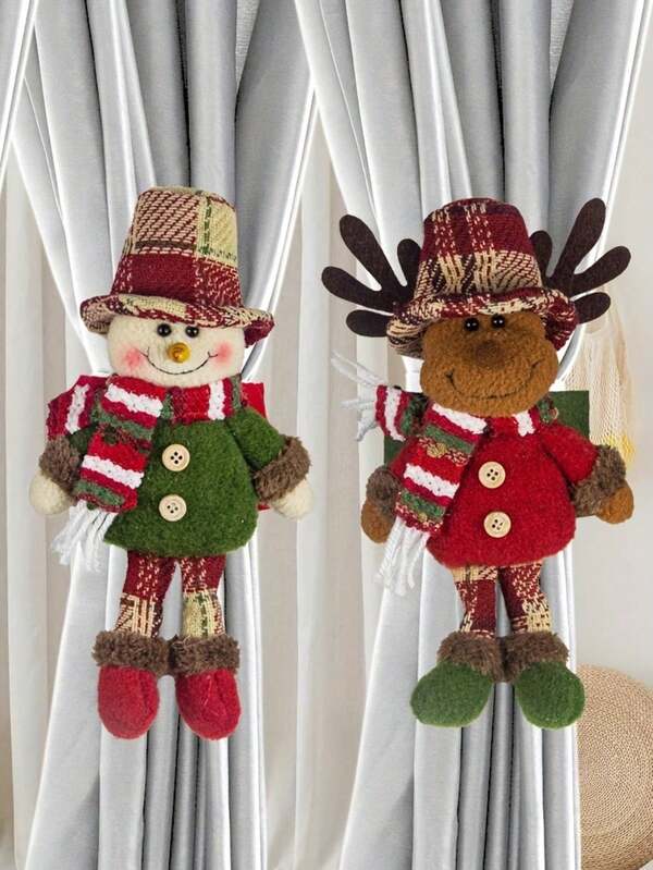 Christmas Decoration New Curtains Buckle Elderly Snowman Elk Home Decoration Showcase Shopping Mall Hotel Decoration  Christmas Decor  Christmas Decorations Room Decor Home Decor Wall Decor