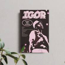 1 Pc Canvas Painting,IGOR, Creator, Album, Poster, Columbia,Wood Framed Painting (1) Thickness 2.5 Cm/ 1 Inch-Home Decoration For All Occasions,Ideal New Year, Valentine's Day,Thanksgiving,Easter,Christmas Gift,Room Decoration Aesthetic,Wall Decoration Art,Perfect Gift,Autumn And Winter Wall Decoration,Living Room Decoration, Bedroom Decoration, Kitchen Decoration, Entry Decoration, Bathroom Decoration, Direct Wall Painting, High Quality Wall Painting Poster,Modern Home Decoration Stretched And Framed Ready To Hang - 黑色 - 查看 7