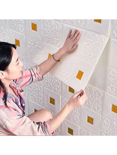 70cm*1/5/10M 3D Self-Adhesive Decor Wallpaper Continuous Waterproof Brick Wall Stickers Room Bedroom Wall Home Decoration