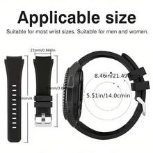 Silicone Strap For S3, Compatible With Galaxy Watch 3 45mm Strap/Galaxy Watch 46mm/Gear S3 Frontier, 22mm Men's Smart Watch Silicone Quick Release Strap
