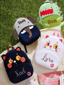 Sac à dos personnalisé mignon pour enfants - broderie de lettre personnalisée, sac d'école maternelle , cadeau d'anniversaire unique, sac à dos léger pour tout-petits, multifonctionnel, ornemental, lettre, , moderne, coloré, mignon, adorable, décontracté, personnalisé, personnalisé, unique, personnalisé, cadeau idéal pour lui, cadeau idéal pour elle - Multicolore - Voir 5