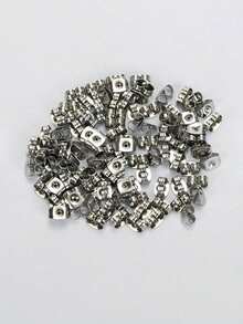 100个不锈钢耳钉配件，蝴蝶耳塞，DIY耳钉耳塞，耳饰批发 - 彩色 - 查看 6