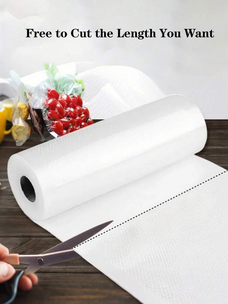 1 卷 15 米长真空包装袋，可重复使用，非常适合真空低温烹调、膳食准备、低温烹饪和牛肉储存，保持食物新鲜，家用厨具 - 白色 - 查看 6