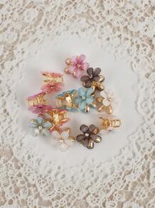 8 件/12 件/套什锦金属水晶花发夹适合日常旅行、聚会、海滩派对以及夏季、秋季和返校季节佩戴假日必备