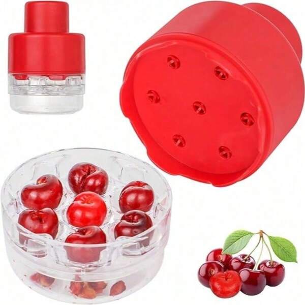 7-In-1 Multipurpose Cherry Pitter, Heavy Duty Metal Cherry Pitter Tool, Quick Cherry Seed Remover, Portable Cherry Corer For Cherry Jam Making (Multifunctional)