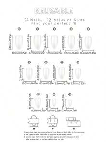 10pcs Medium Nude Cat Eye Nail Stickers Set, Includes 1 Adhesive Sticker Sheet And 1 Mini Nail File, Suitable For Daily Wear, Ideal Nail Art Supplies Nails - 粉色 - 查看 5