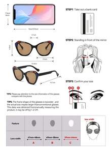 复古猫眼时尚眼镜，男女皆宜 - 波西米亚风格撞色塑料镜框，经典设计，适合户外、旅行、海滩和日常佩戴，夏季遮阳，具有装饰魅力的蝴蝶形状