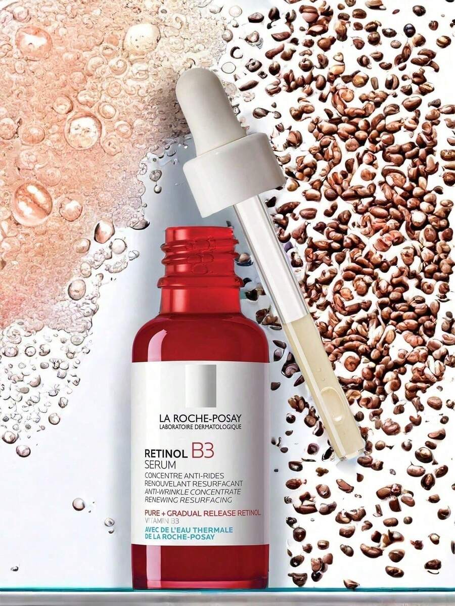 Suero facial de niacinamida para todo tipo de piel Larroche Posay MelaB3 Serum Antimanchas 30ml Cuidado antiedad antiarrugas con ácido hialurónico para pieles sensibles Repara la piel, hidrata y mejora la opacidad. - Rojo - Ver 1