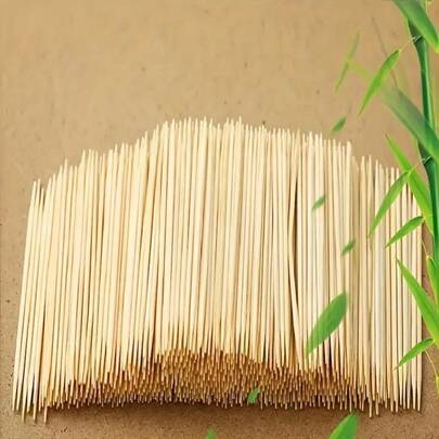 Cerca de 1000 palitos de dente de bambu natural com duas pontas - Palitos de dente finos descartáveis de alta qualidade com pontas divididas para hotéis, restaurantes, viagens e uso doméstico - Portáteis e práticos, itens essenciais para restaurantes | Design de bambu