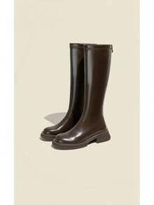 Women Mid-Calf Boots - 棕色加絨 - 查看 2