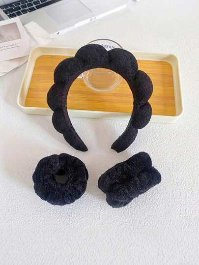 Sponge Headband Wrist Band Yoga Running Skin Care Moisture Wicking Hair Band, Facial Mask Cleaning And Exercise Neutral Fitness And Beauty Accessories Fashion Gym Self Care Necessities (Hair Accessories Exercise Equipment)