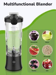 20oz Portable Blender For Smoothies And Shakes - Multifunctional Personal Juice Blender, Mini Electric Juicer Cup With USB Charging, Rechargeable Battery, 6 Stainless Steel Blades, Easy Clean, Non-Slip - 0.6L Capacity - Nhiều màu - Xem 12