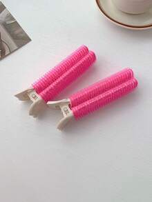 2pcs/Set Girls' Hair Clips To Fix Fringe, Volume, And Long Hair, Daily Style Casual - Pink - View 12