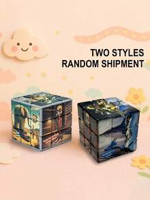 1Pc Shan Hai Jing AI 3D 3x3 Magic Cube - Wooden Humanoid Puzzle, Creative Decompression Toy - Multicolor - View 6