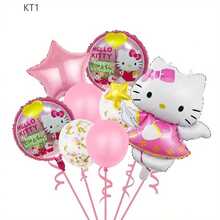5 pezzi/9 pezzi Palloncini in foil rosa di Hello Kitty di Sanrio, palloncini in foil di alluminio a forma di cartone animato, decorazioni per feste di compleanno, festa della mamma, laurea. Sono molto adatti come elementi decorativi per feste di compleanno, addii al celibato, fidanzamenti, matrimoni, benvenuto al bambino, decorazioni per compleanni, matrimoni, anniversari, festività e palloncini per feste.