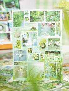 30pcs Cutting Sticker Book, Memory Crease, Retro Style Creative Student Scrapbooking DIY Decorative Stickers, Suitable For Student Diary Sticker Decoration - Multicolor - View 3