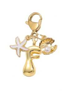 1 Stück A-Z Buchstaben Gold Bubble Buchstabe süßer Anhänger Schlüsselanhänger, Muschel- und Seestern-Accessoires, Schlüsselanhänger, Ringtasche, Rucksack-Anhänger, Auto-Anhänger, perfekt für Urlaub, Einkaufen, Strand, Camping, Geldbörse und Handtaschen-Accessoires. Geeignet als Geschenk für Frauen, Freunde, Klassenkameraden, Dekorationen, modisches kreatives Design Geburtstagsgeschenk, Sommer-Taschenbaumeln, modisches Accessoire für Damen, langanhaltend Metallschlüsselring, ästhetisches Geschenkidee, neuartiger Schlüsselanhänger, Rückkehr zur Schule Auto-Accessoires Goth Y2k' - Verschiedenfarbig - Übersicht 13