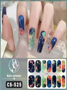 1pc No-Bake Marble Pattern Glitter Nail Stickers, Waterproof Peel-Off Nail Art Stickers, Full Nail Wrap, Women's Nail Art, Self-Adhesive Nail Stickers, Minimalist & Fashionable, Easy To Use, Suitable For Holiday Decoration, Party Decoration, Stage Decoration, Daily Decoration, Holiday Gifts, Birthday Gifts, A Perfect Gift For Loved Ones