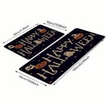 1pc Halloween Pumpkin Pattern Printed Non-Slip Linen Kitchen Rug, Doormat, Bath Mat, Suitable For Living Room, Bedroom, Hallway, Bathroom, Laundry Room - Polyester Carpet, Indoor Outdoor Home Decor, Halloween Decoration, Halloween Gift