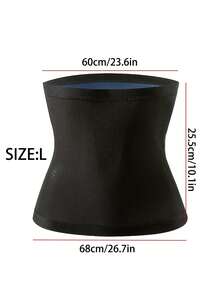 1pc Women's Sweat Waist Trainer Belt, Sports Yoga Fitness Sauna Waist Trimmer - Black Outside and Silver Inside - View 6