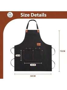 Heavy-Duty Adjustable Unisex Chef Apron With Pockets – Versatile Apron For Cooking, Baking, Gardening, Woodwork & BBQ - thông thường - Xem 2