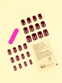 24Pcs Short Square Shape Nail Nails White Solid Nail Press On Nails Acrylic Nails Fake Nails Manicure Set Includes 1Sheet Adhesive Tabs & 1Pc Mini File Perfect For Everyday Wear Nail Supplies Nails - 多色 3 - 查看 3