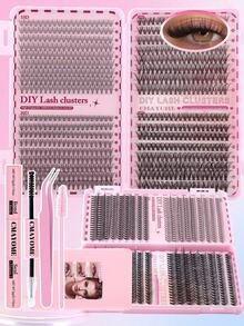 Set di ciglia finte individuali D-Curl da 160/648/680/720 pezzi, include colla, sigillante, pinzette, pennello, adatto ai principianti, libro delle ciglia con grande capacità, adatto per vari look di trucco, ciglia voluminose e soffici per valorizzare gli occhi, lunga durata, design segmentato per una facile applicazione, adatto per uso quotidiano, matrimoni, all'aperto, viaggi, feste in discoteca, festival musicali e altre occasioni, ottimo regalo per le donne