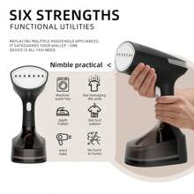 Portable Garment Steamer, Fast Heating, Effortless Results, Fabric Wrinkles Remover, Large Detachable Water Tank, Travel Friendly Handheld Iron Best For Fabrics & Clothes