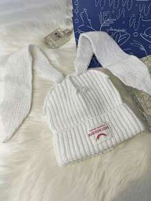 1pc Y2K Style Knitted Hat With Rabbit Ears, Suitable For Street, Party, Autumn/Winter Outdoor, Warm And Windproof Autumn Accessories - Knitted Hat - View 4